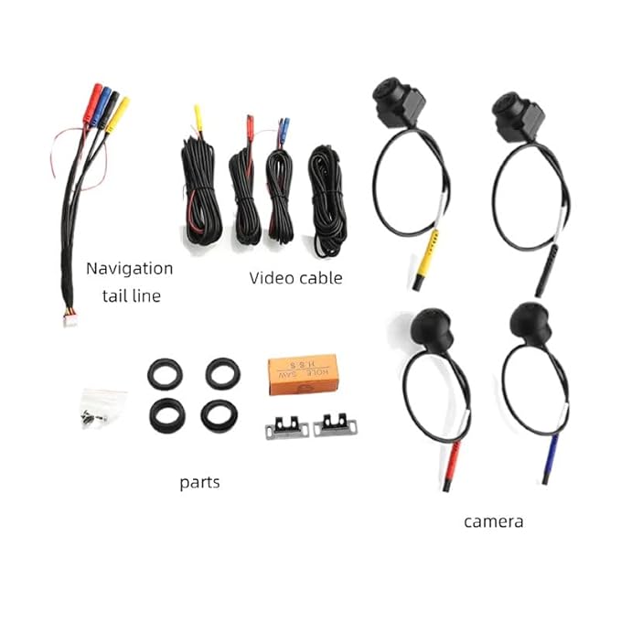 Universal 360° Car Camera System & Complete Wiring Kit