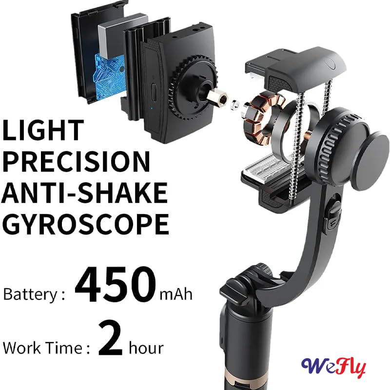 Q08 Gimbal Stabilizer for Smartphone with Extendable Bluetooth Selfie Stick and Tripod