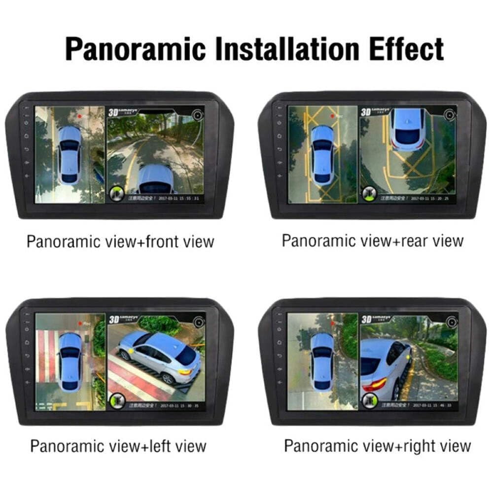 Universal 360° Car Camera System & Complete Wiring Kit