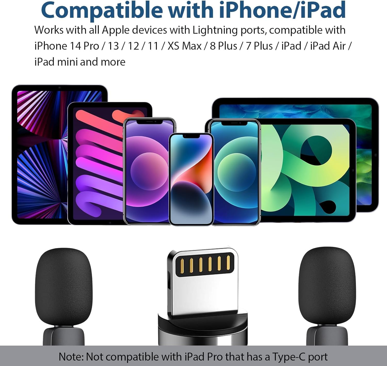 K9 Wireless Lavalier Microphone – Plug & Play Wireless Mic for iPhone, Android & PC – Dual Mic