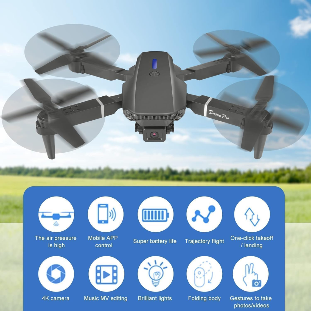 Foldable drone E88 with high quality wifi camera remote control drone