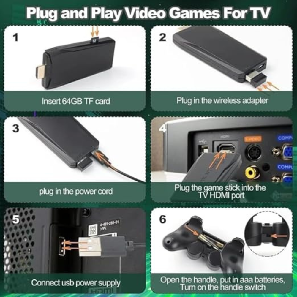 M8 4K HDMI Wireless Game Stick Console