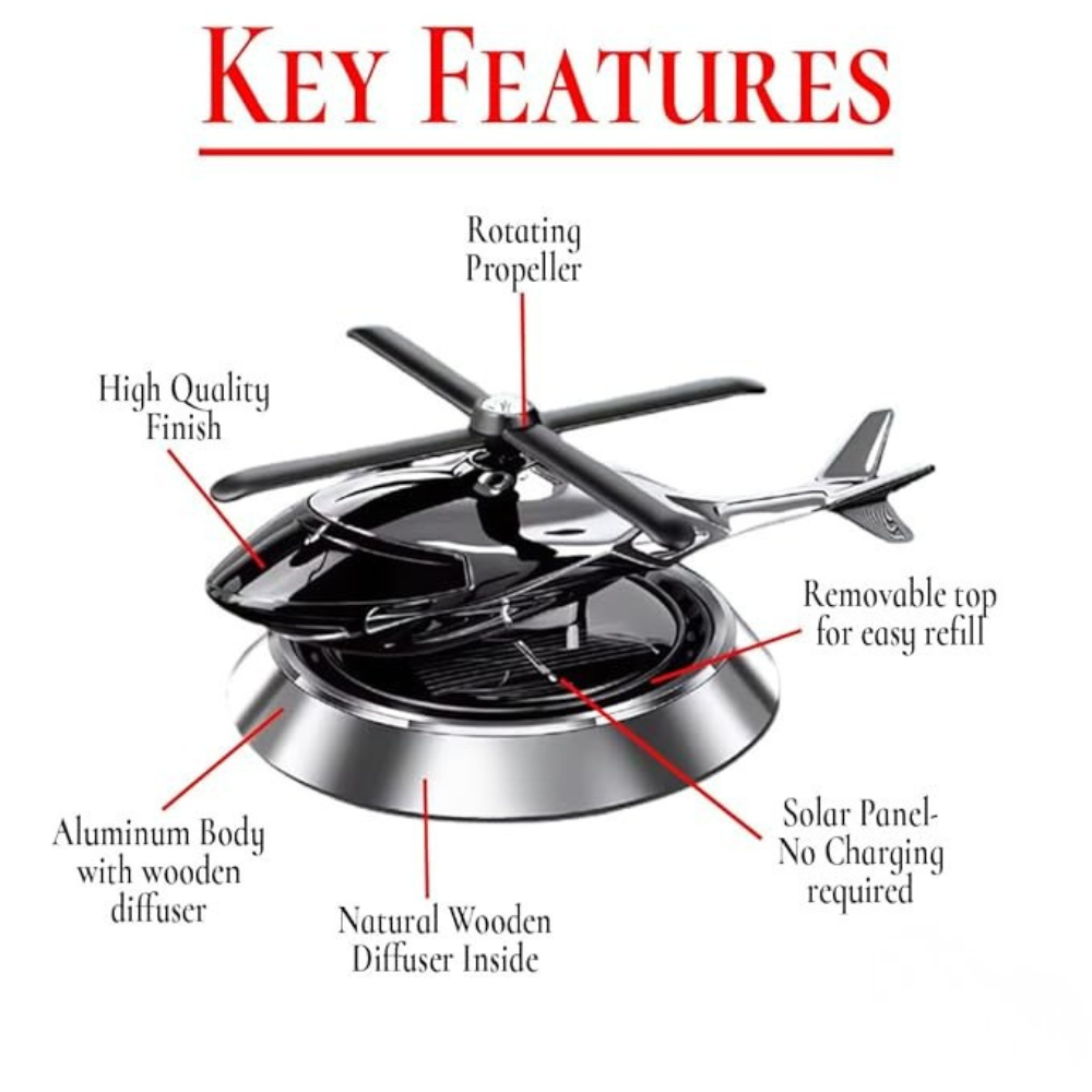 Metal solar helicopter air freshener
