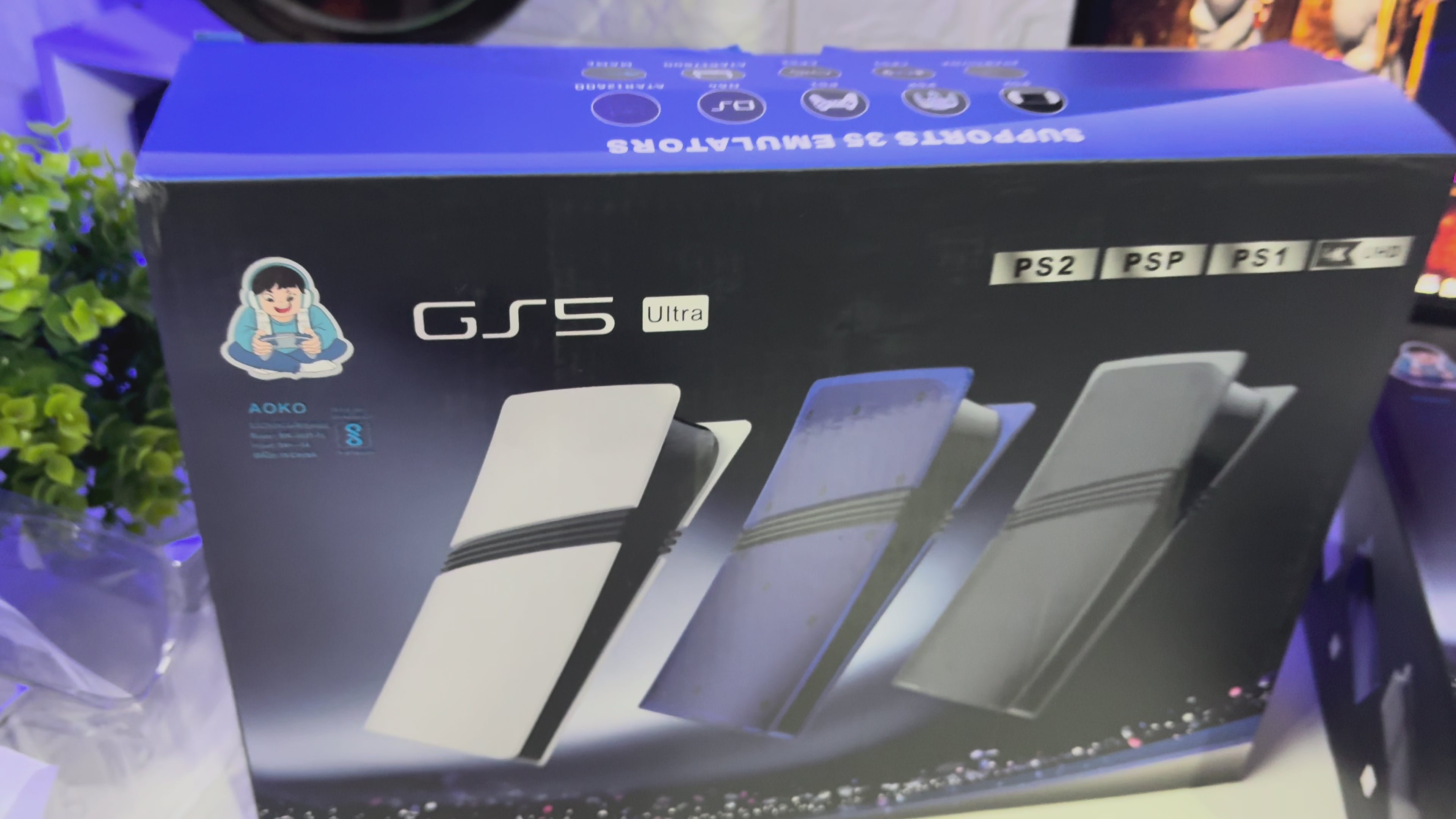 Gaming Console GS5 Ultra updated version with Rechargable Controller with PS2 Emulator