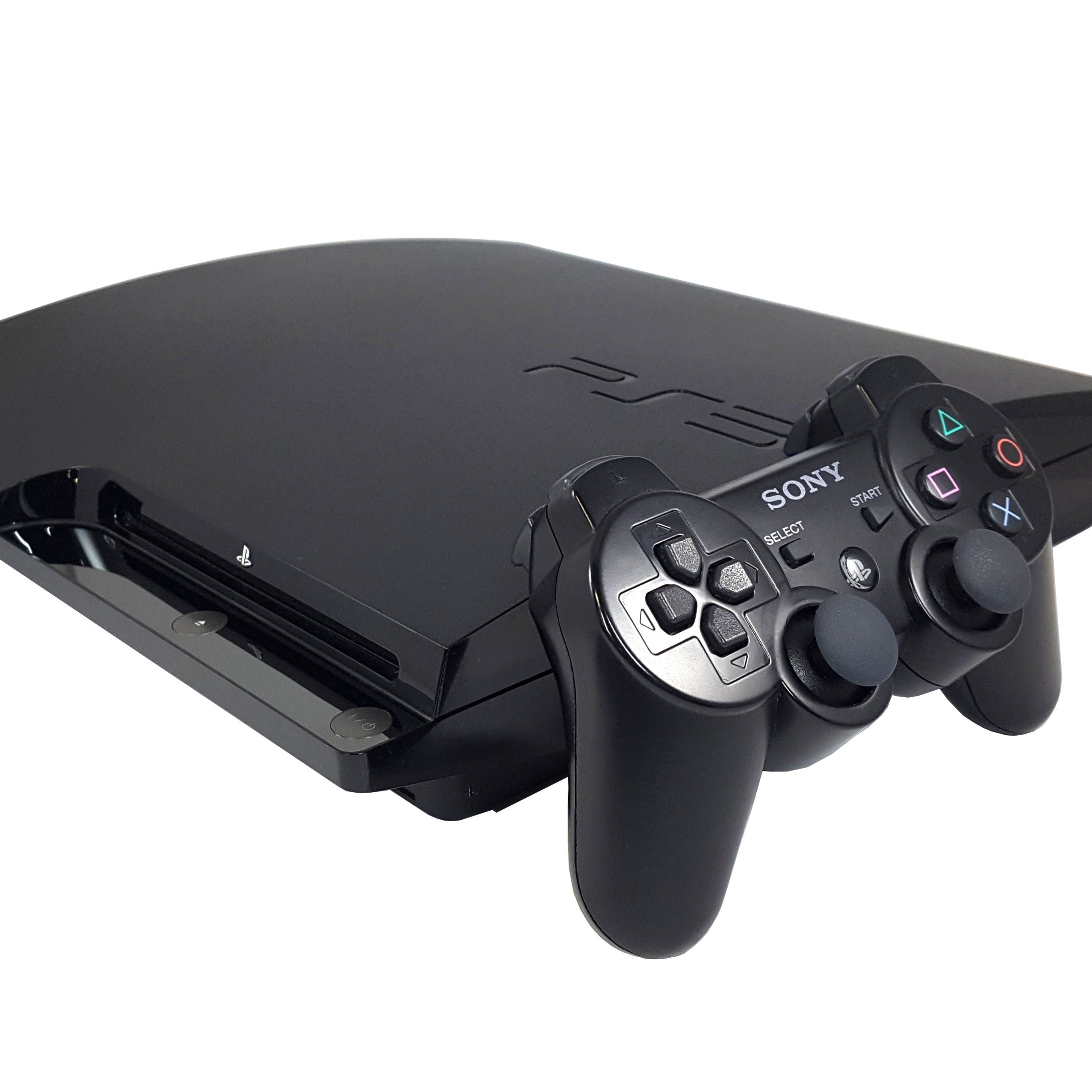 Pre-owned Sony PlayStation 3 Slim 500gb HDD with 2 remotes - Preloaded around 30 games